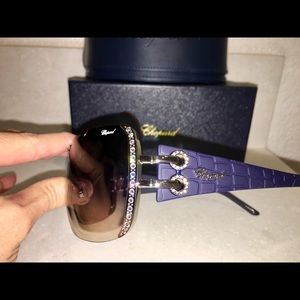 Chopard Rimless Shield Rhinestone Sunglasses